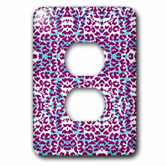 3dRose, Turquoise Cheetah, 2 plug outlet cover