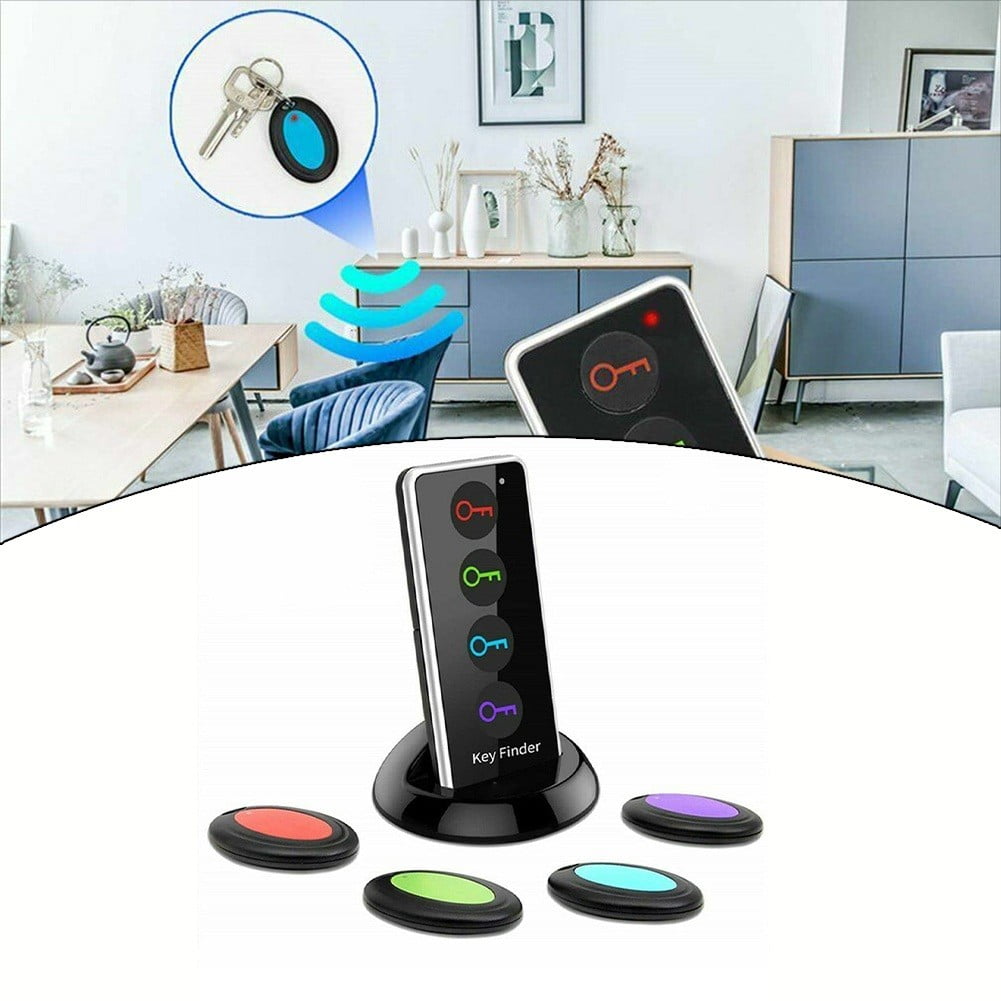 Lost Remote Finder, Remote Control Finder Locator, 98.4ft RC Range Key Finder Locator Making Noise, Find My Keys Device with 4 Remote Retriever Tags, Key Tracker, Keychain Key Finde