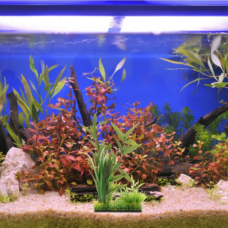 Abba Aquarium Ornament Large Fish Tank Plastic Underwater Plant Green Grass Leaves for Home Office Saltwater Freshwater Tropical Tank Decorations