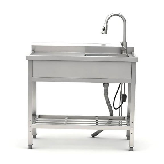 Stainless Steel Utility Sink, Freestanding Sink 2