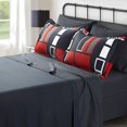 thumbnail image 2 of Juego de cama ARTALL King de 8 piezas, microfibra a cuadros negros y rojos, 2 of 7