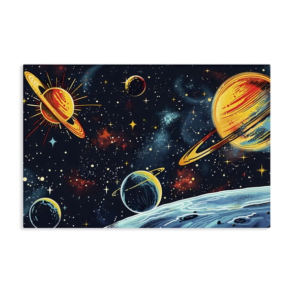 Stupell Industries Contemporary Black Lit Galaxy Panorama Canvas Art, 24 x 16, by Creative Studio