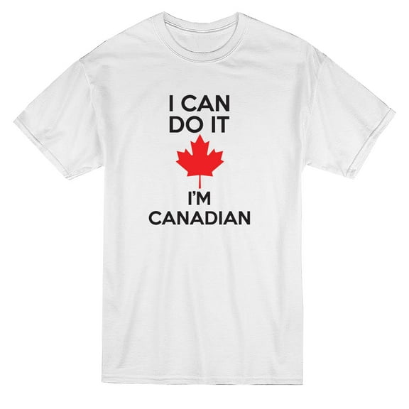 I Can Do It I'm Canadian Graphic Men White T-Shirt, Male XX-Large