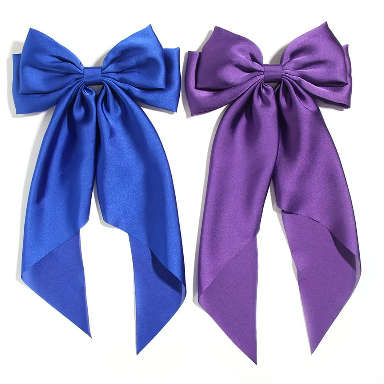 2PCS Hair Bow For Women Girls,Big Bows For Hair Satin ,Hair Bow Clips  Barrettes Large Hair Ribbons Oversized Long-Tail Cute Aesthetic Hair  Accessories Birthday Gifts