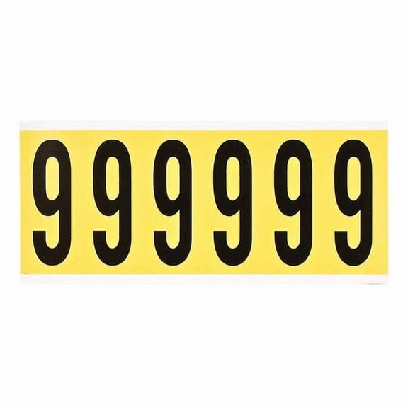 Brady Number Label,9,1-1/2 in. W x 3-1/2 in. H 3450-9