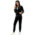 thumbnail image 2 of UJNDER Women's Casual Fashion Solid Hooded Warm Suit for Long Sleeve Pocket Shirt and Elastic Pant Set Black XXL, 2 of 5