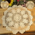 thumbnail image 3 of Crochet Flower Handmade Placemat Retro Hollow Round Table Mat Cotton Doilies, 3 of 5