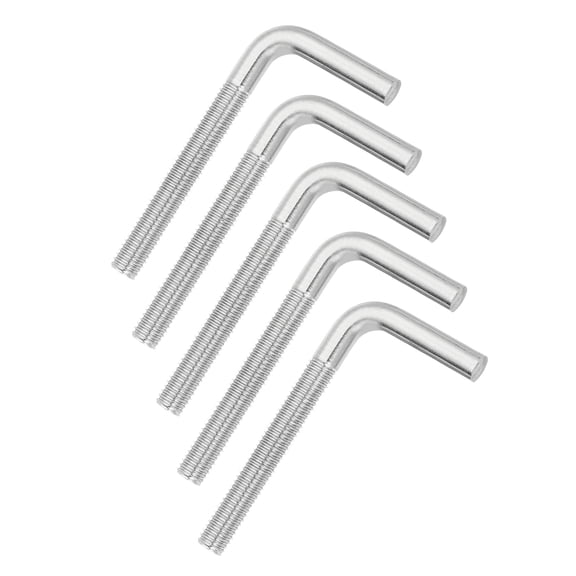 Uxcell M8x70mm 7/L-Shaped Right Angle Bolt Screw, 304 Stainless Steel L Shape Foundation Bolt Long Square Bend Screw, 5 Pcs