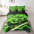 thumbnail image 2 of Erosebridal Racing Car Bed In A Bag King Size,Sports Car Bedding Sets King Size,Neon Room Decorative,Reversible,Super Cozy,7 Pieces, 2 of 5