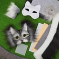thumbnail image 3 of Therian Mask Kit Seenelling, máscara de gato en blanco con tela de fieltro, 3 of 6