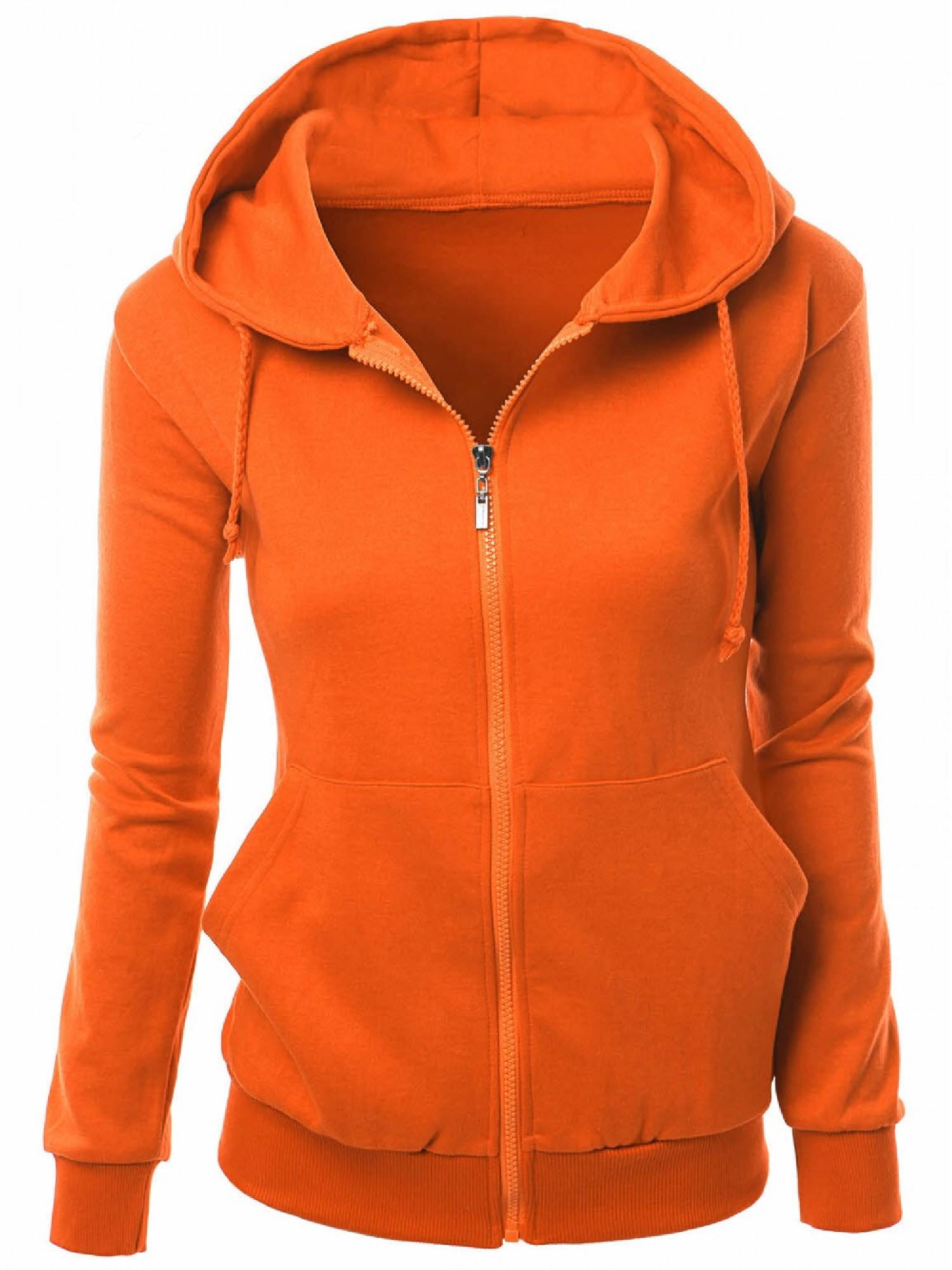 FashionOutfit FashionOutfit Women's Basic Hoodie Zip Up Sweater With