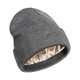 thumbnail image 5 of Gorro holgado y cálido de invierno con interior de seda, ligero y de tamaño universal. Gris, 5 of 9