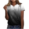 thumbnail image 2 of LOVZFMLL Hauts d'Été pour Femmes Mode Décontractée Chemises Imprimées Manches Courtes Tee Ample Blouse Col en V, 2 of 5