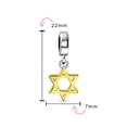 thumbnail image 3 of Bling Jewelry Womens Judaic Star of David Magen Dangle Charm Bead 14K Gold Plated for Bat Mitzvah, 3 of 4