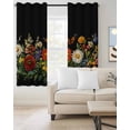 thumbnail image 2 of Spring Floral Blackout Curtains 63 Inch Length Rustic Watercolor Colorful Flowers Butterfly Green Leaf Black Thermal Insulated Window Curtain Window Drapes 2 Panels for Bedroom Living Room 52"Wx63"L, 2 of 9