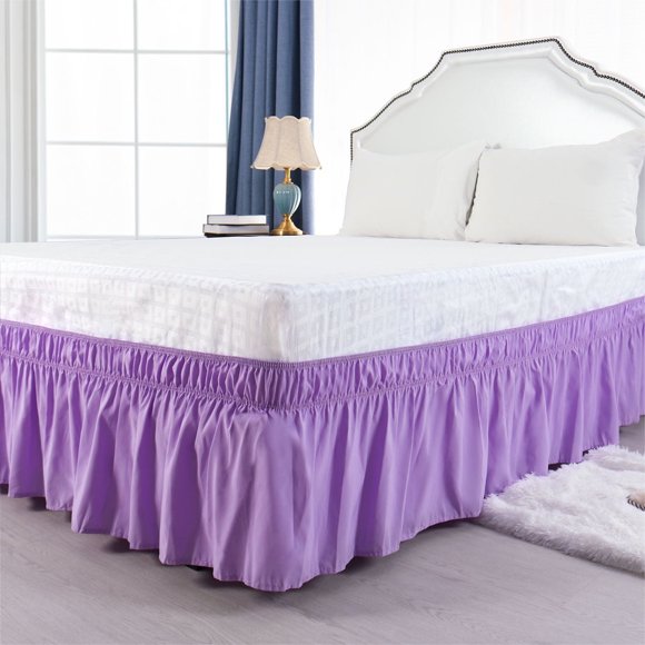 suxuMhao Bed Skirts - 15in Drop Dust Ruffle, Fits Queen Bed 60*80in,Soft Ruffled Bed Skirt,Easy-Install Bed Skirt for Bedroom,Durable,1 Piece Dark Blue Bed Skirt for Home Guest Room