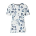 thumbnail image 4 of Women's Summer Tops Under $10 with Free Shipping V-Neck Short Sleeve Printed Styles Soft for Everyday Comfort Lightweight Blouse, 4 of 4