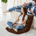 thumbnail image 4 of BOBOKY Floor Chair, Video Gaming Chairs with Back Support, Adjustable 14-Position, Alloy Steel Frame, Soft Coral Fleece, Lazy Sofa Lounge for Reading Living Room Recliner for Adults Kids,Brown, 4 of 10