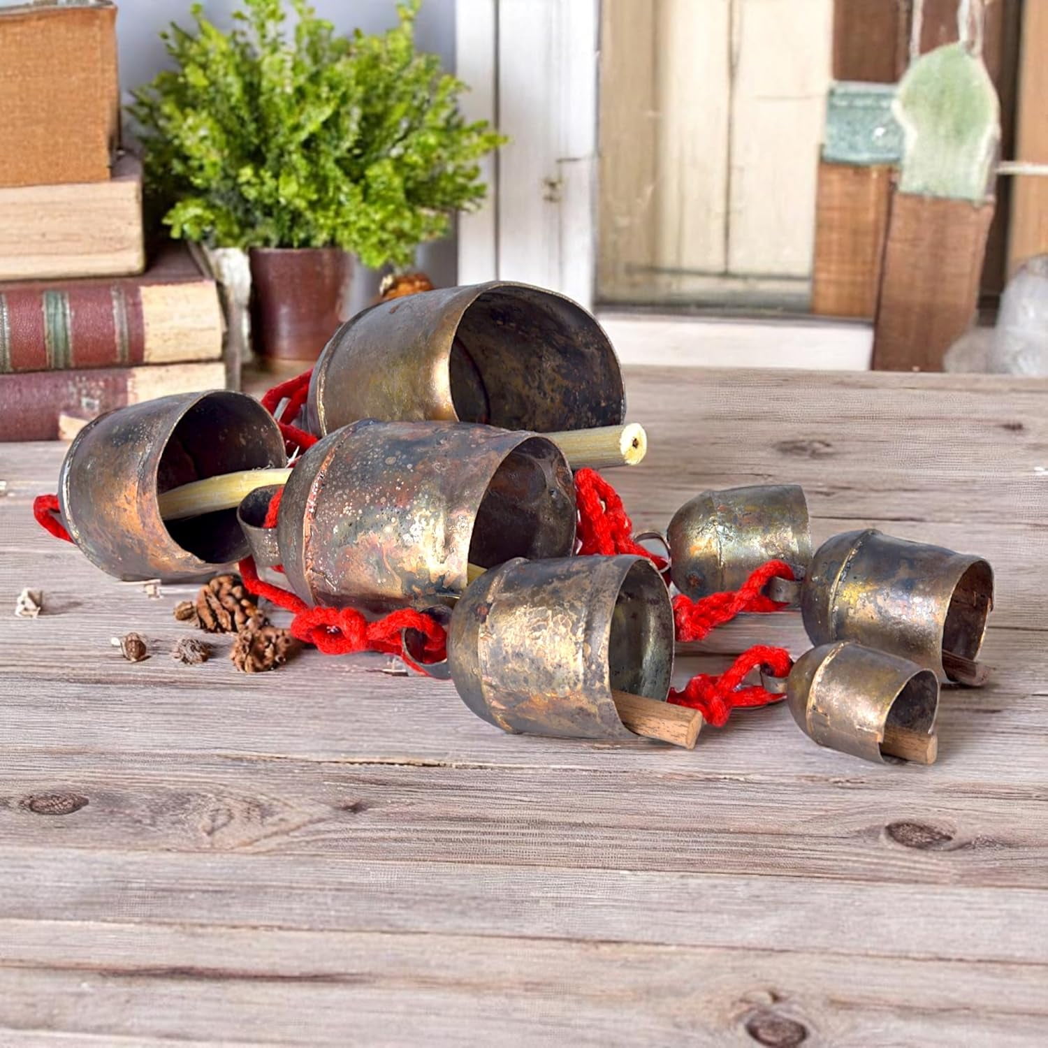 Vivanta Cluster Bell Wind Chimes 55 Inch Gold Metal Holidays Wind Chimes, Rustic, Vintage, Decorative