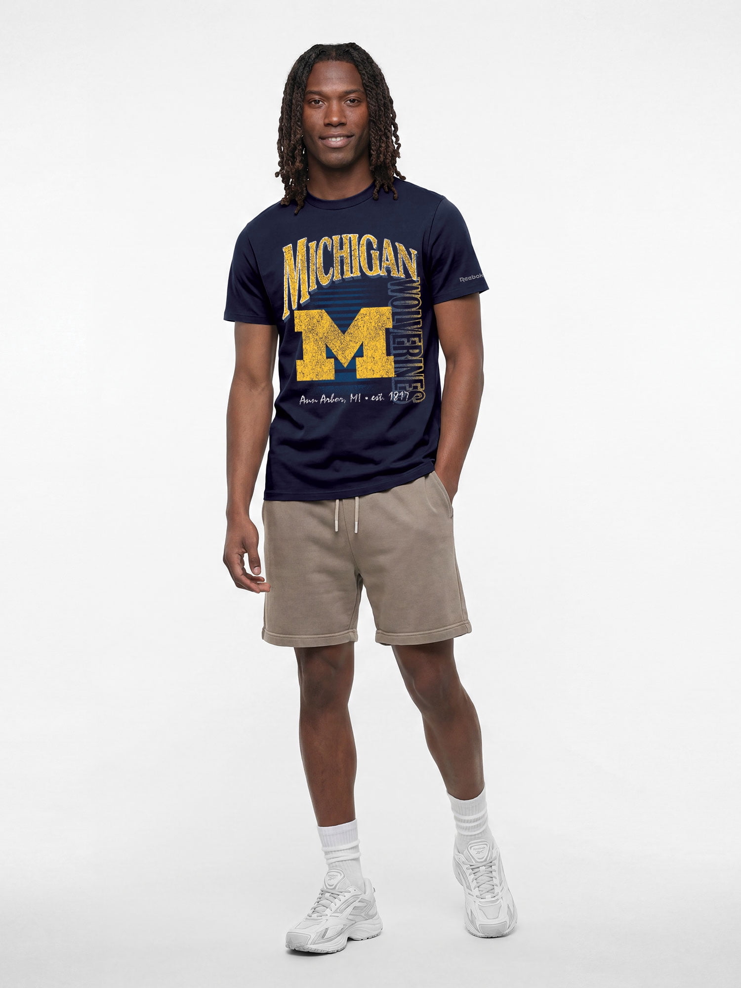 Michigan Wolverines Reebok Mens Crew Neck Short Sleeve T-Shirt