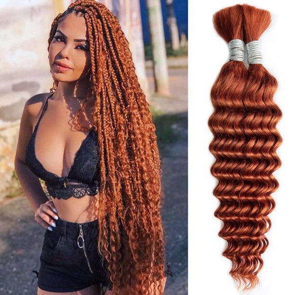 Hoscod 22 Inch 350 Deep Wave Bulk Human Hair For Braiding Boho Braids 100g Human Braiding Hair Water Wave No Weft Human Hair for Braiding Micro Bohemian Braids Wet And Wavy Human Hair