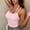 c01Pink, variant on Womens Solid Color Seamless Tank Tops Adjustable Spaghetti Straps Sleeveless Camisole Basic Fitted Crop Shirts Blue Free Size