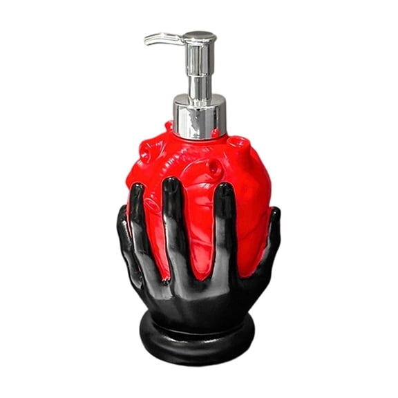 Halloween Soap Dispenser: Heart Liquid Soap Pump Bottle - Skeleton Zombie Bathroom Accessories - Spooky Countertop Decor for Haunted House