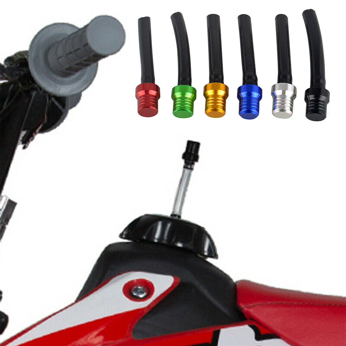 6PCS Fuel Gas Tank Cap Air Vent Breather Valve Hose Tube for Bike