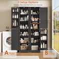 thumbnail image 6 of Hiphuta 71" Tall Narrow Bathroom Storage Cabinet, Slim Bathroom Storage Tower with Adjustable Shelves & Door Shelves, Narrow Cabinet with Doors for Small Spaces, Black, 6 of 7