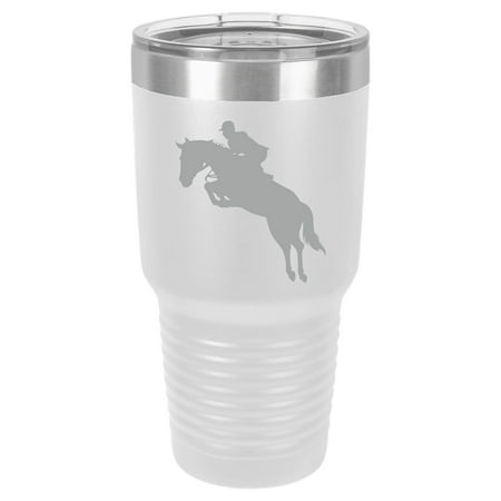 

Tumbler Stainless Steel Vacuum Insulated Travel Mug Horse With Rider (White 30 oz)