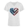 thumbnail image 4 of Gamivast Scrubs for Women Usa Flag Heart Print V-Neck Nursing Scrubs Quick-Dry Breathable Scrub Tops Loose Fit Wrinkle Resistant Healthcare Uniform, 4 of 5