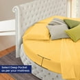 thumbnail image 3 of 600-Thread Count Egyptian Cotton Full Round Bed Sheet Set – Fits 80" Diameter Mattress, 9–12" Deep Pocket – Solid Gold, Full 80" Diameter, 3 of 6