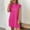 Hot Pink, variant on Women's Casual Striped Dresses Sleeveless Half Zip V Neck Tunic Dress Dressy Mini Dress with Pockets