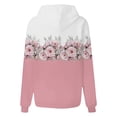 thumbnail image 4 of Women's Fall And Winter Printed Pullover Hooded Sweatshirt Long Sleeve Fashion Retro Floral Print Sweatshirt Drawstring Hoodie for Casual Outdoor Wear,Pink,L, 4 of 6