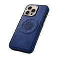 thumbnail image 4 of Designed Strong Magnetic for iPhone 13 Case Compatible with MagSafe Smooth PU Leather Slim Luxury Elegant Thin Compass Pattern Back Shockproof Anti-fall Phone Case Cover,Blue, 4 of 8