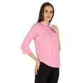 thumbnail image 2 of Inkmeso Stylish Mandarin Collar Top For Women Casual Solid Relaxed-Fit Zipper Front Tunic, 2 of 7