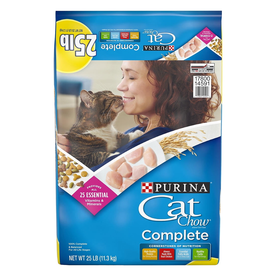 Purina Cat Chow Complete Dry Cat Food Natural High Protein Chicken Flavor for Kittens to Seniors 25 lb Walmart