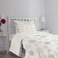 thumbnail image 5 of Ambesonne Winter Quilted Bedspread Set 2 Pcs, Ornate Crystals of Ice, Twin Size, Grey Grey White, 5 of 6