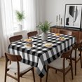 thumbnail image 6 of Black White Plaid Table Cloth Waterproof Tablecloths, Modern Simple Buffalo Check Gingham Tablecloth Dining Table Cover for Kitchen Party Tabletop Outdoor, Rectangle Tablecloth 60x102 Inch, 6 of 9