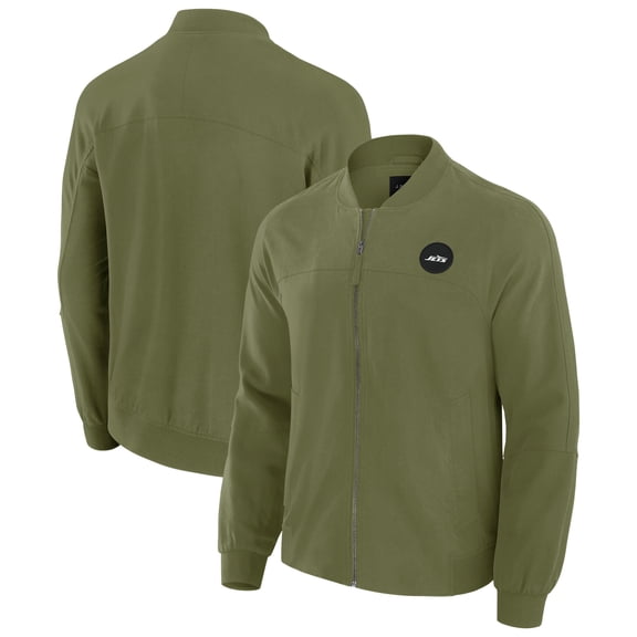 Men's J. Palmer Olive New York Jets Lightweight Cover-4 Tri-Blend Full-Zip Jacket