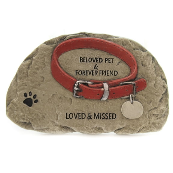 Pet Memorial Plaque - One Stone 6.5 Inch, Polyresin - Bereavement Stepping Stone Er65331 Loved