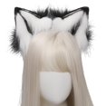 thumbnail image 4 of Gorro con orejas de pelo largo de gato y zorro, disfraz de Lobo, Animal, decoración de fiesta para Halloween, vino, rojo y blanco, 4 of 5