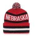 thumbnail image 2 of Men's '47 Scarlet Nebraska Huskers Bering Cuffed Knit Hat with Pom, 2 of 2