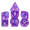 Purple, variant on Polyhedral RPG Dice Set Pink Blue Foil Resin DND White Numbers 7-Piece
