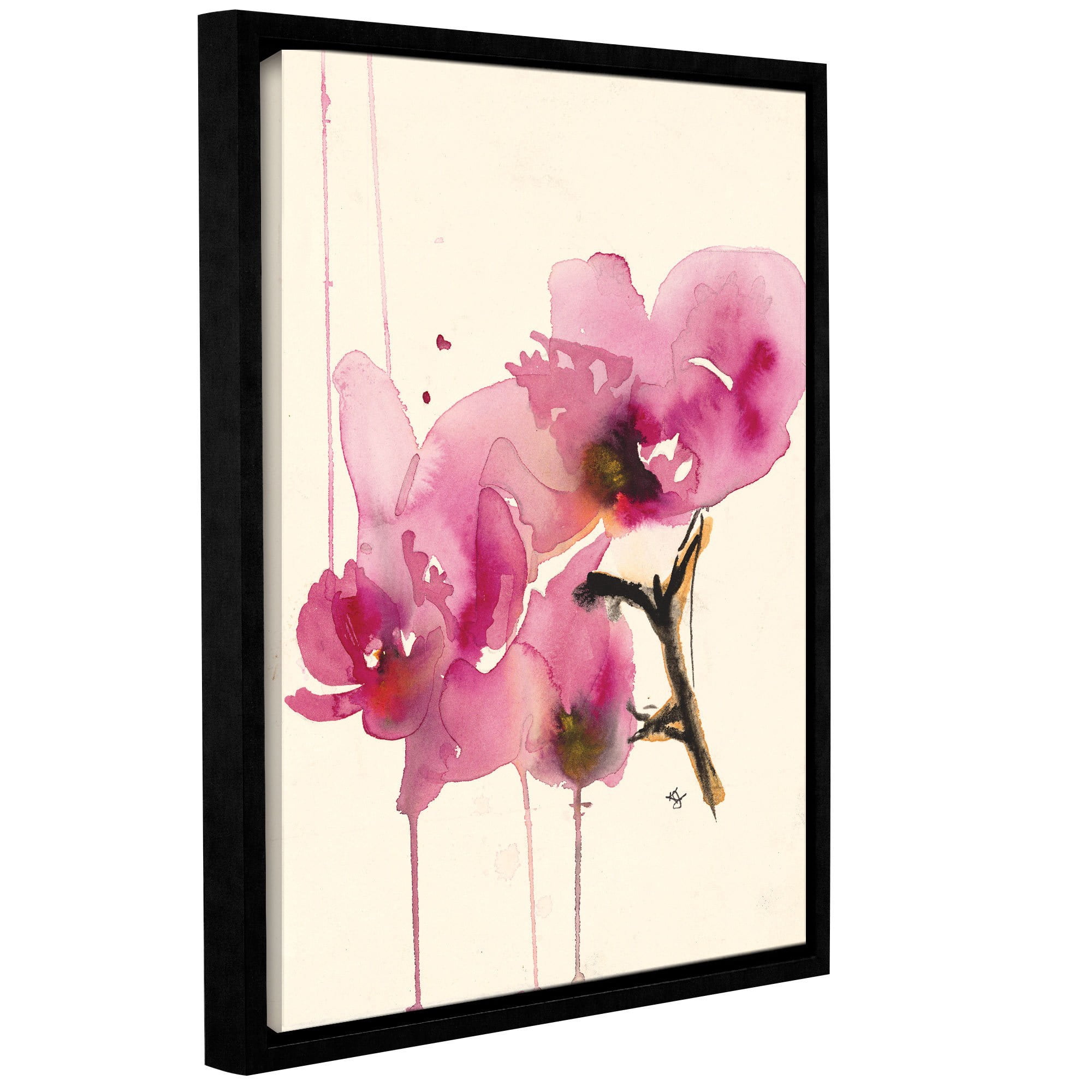 ArtWall Karin Johannesson "Orchids II" Gallery-Wrapped Floater-Framed Canvas