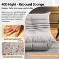 thumbnail image 4 of Single - Gray Memory Foam Floor Lounge Chair With Quilted Teddy Texture, Modern Modular Sofa For Living Room, 4 of 5