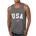 thumbnail image 2 of WREESH Men's Crew Neck Graphic Tee Casual Sports Tank Tops Independence Day Print Sleeveless Dark Gray, 2 of 4