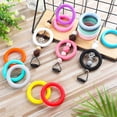 thumbnail image 5 of 32Pcs Silicone Beadable O Rings 65mm Round Silicone Loop with 2 Hole, 5 of 5