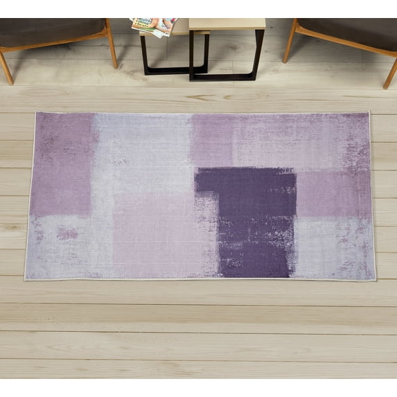 Abstract Decorative Rug, Abstract Grunge Style Brushstrokes Painting Contemporary Illustration, Quality Carpet for Bedroom Dorm and Living Room, 6 Sizes, Dark Indigo, by Ambesonne