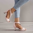 thumbnail image 6 of Mepaouo Pumps Shoes Women Peep Toe Ankle Straps Kitten Heels Suede Arch Support Dress Shoes, 6 of 9